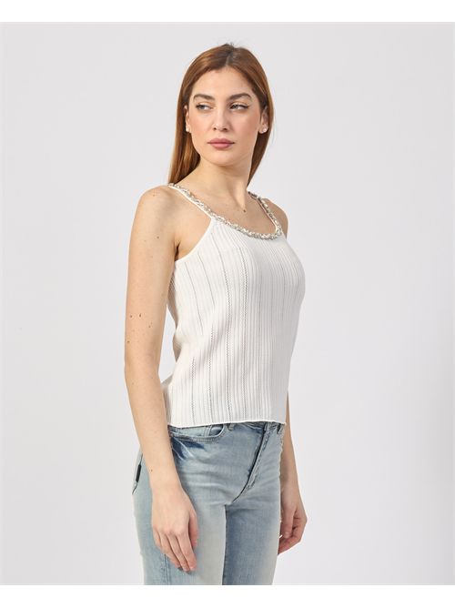 Canotta in maglia Yes Zee con gioielli applicati YES ZEE | M235-IF000101